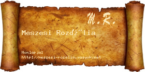Meszesi Rozália névjegykártya